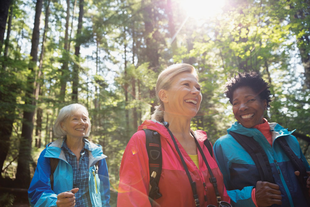 Group of older women outdoors 